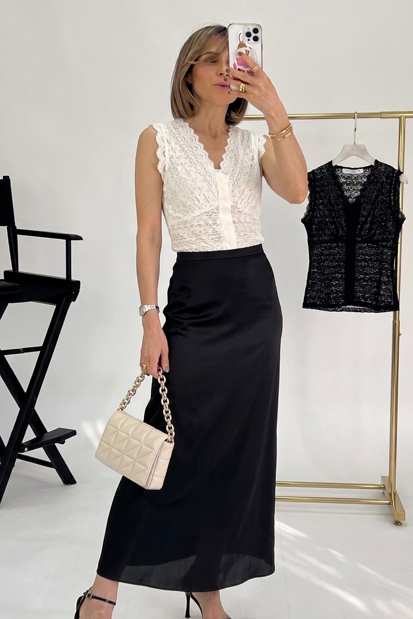FALDA SATIN ABERTURA