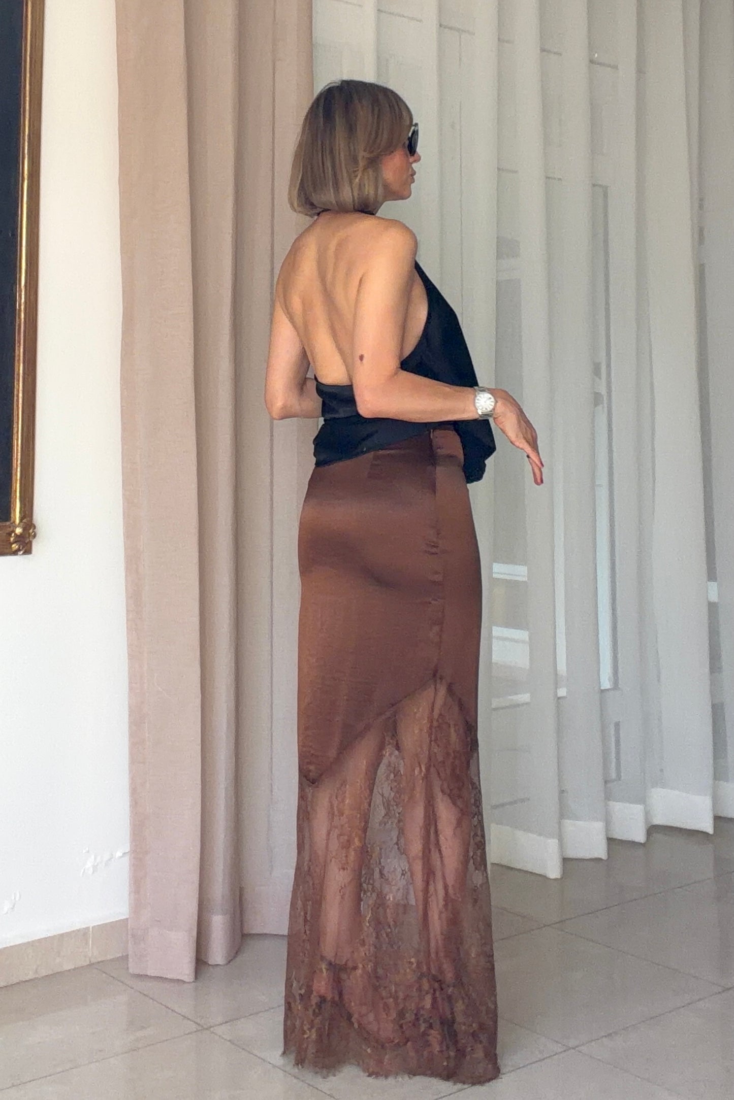 FALDA SATIN & ENCAJE