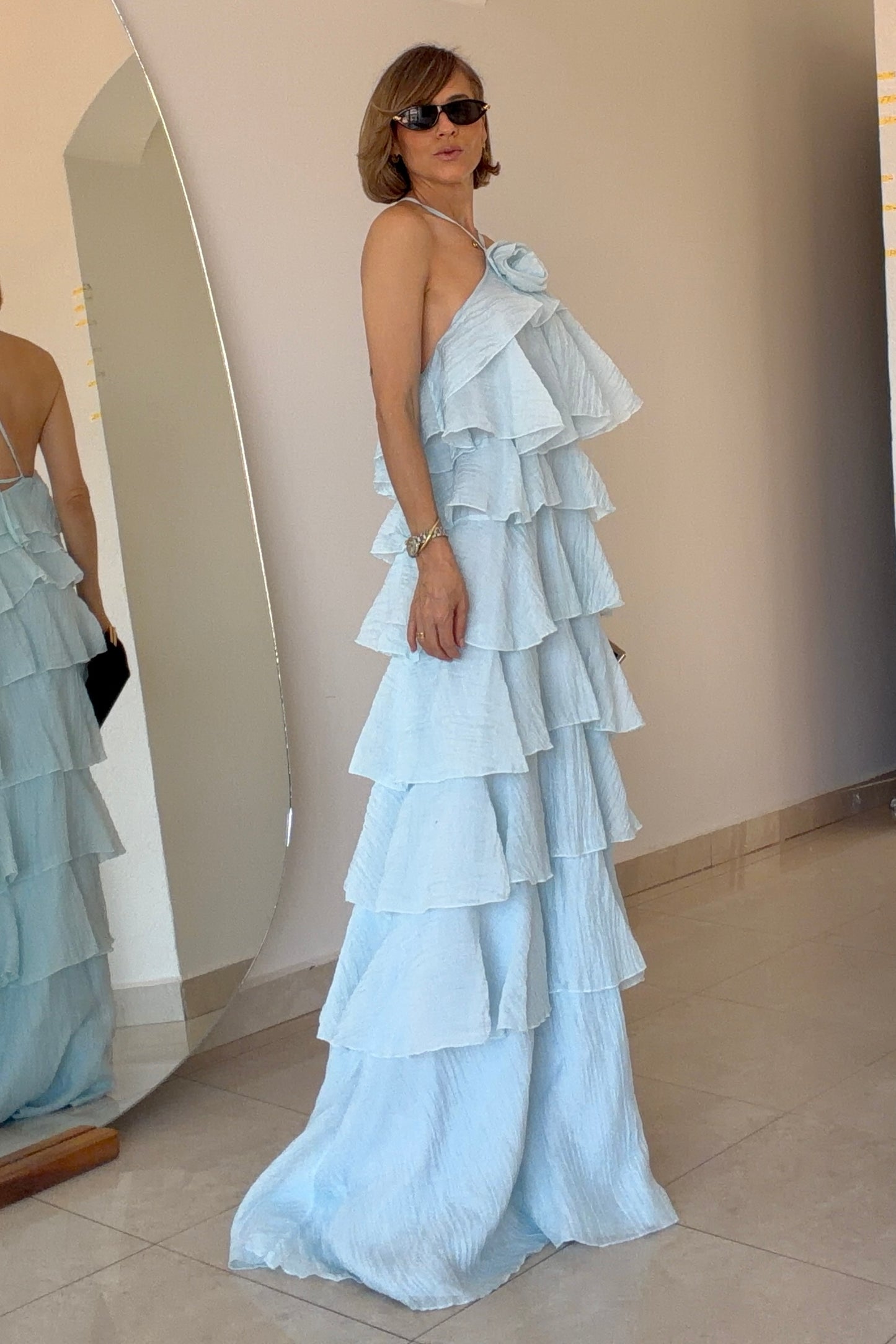 VESTIDO CAPAS & ROSA