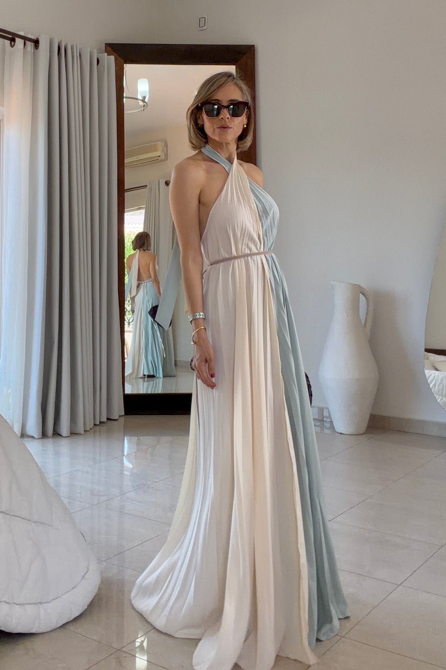 VESTIDO DUO PLISADO