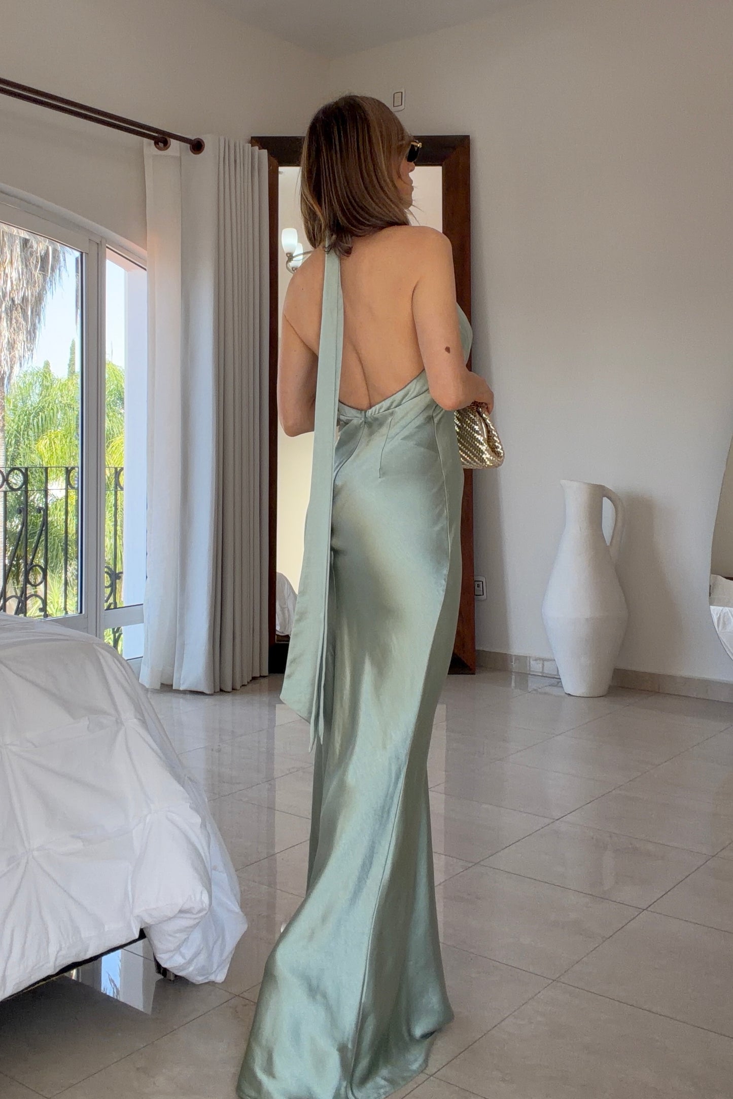 VESTIDO ESCOTE PLISADO