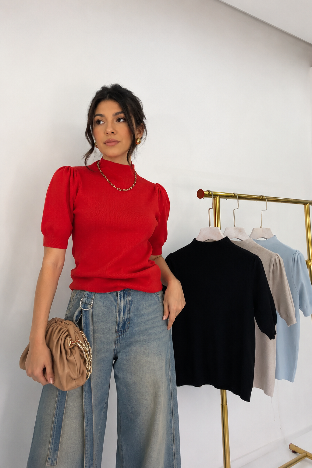 BLUSA TEJIDA MANGA FAROL