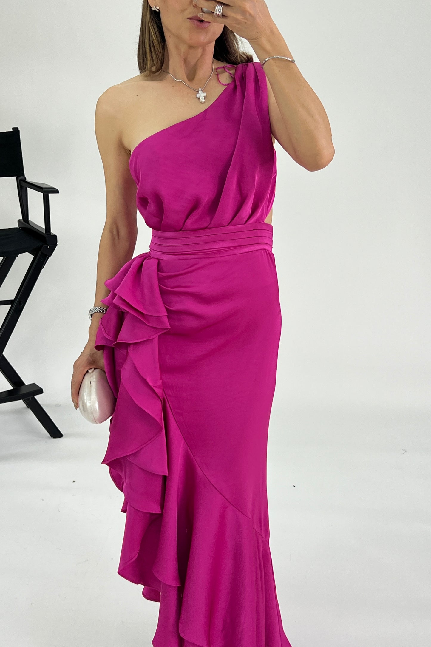 VESTIDO ASIMETRICO & ESCAROLA