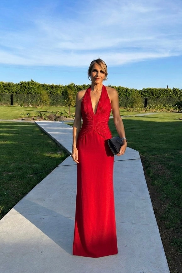 VESTIDO SATIN & PLISADO