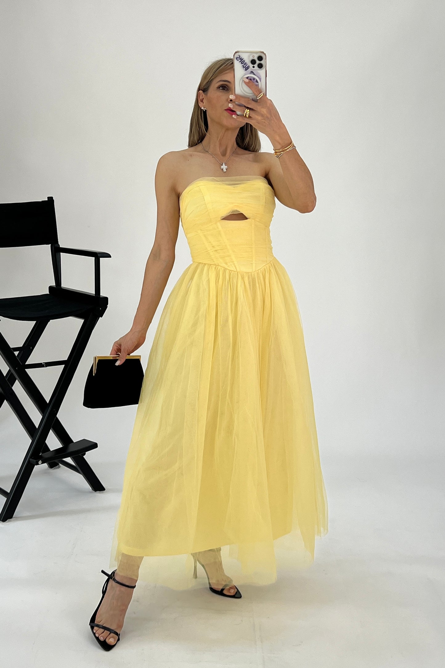 VESTIDO TUL STRAPLESS