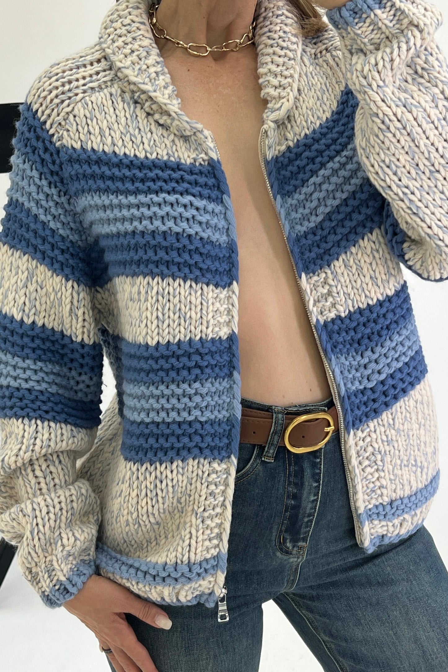 SUETER TEJIDO & ZIPPER