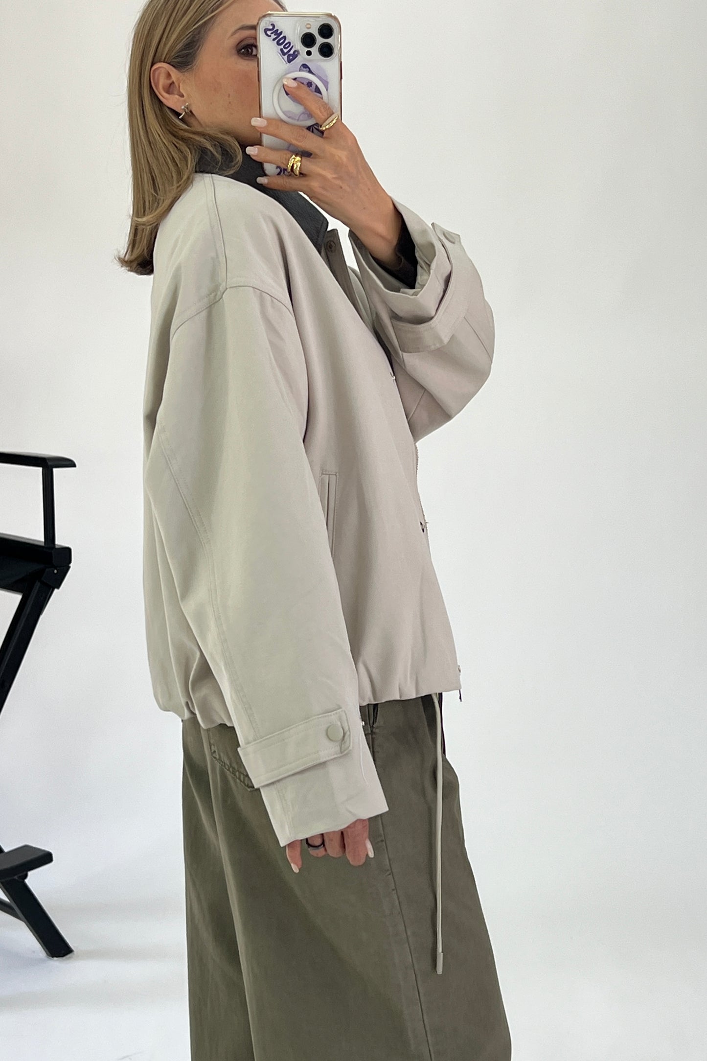 CHAQUETA SOLAPA TIPO PIEL