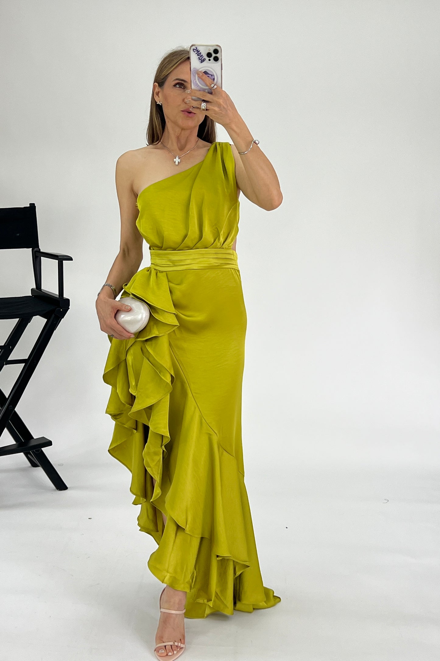 VESTIDO ASIMETRICO & ESCAROLA