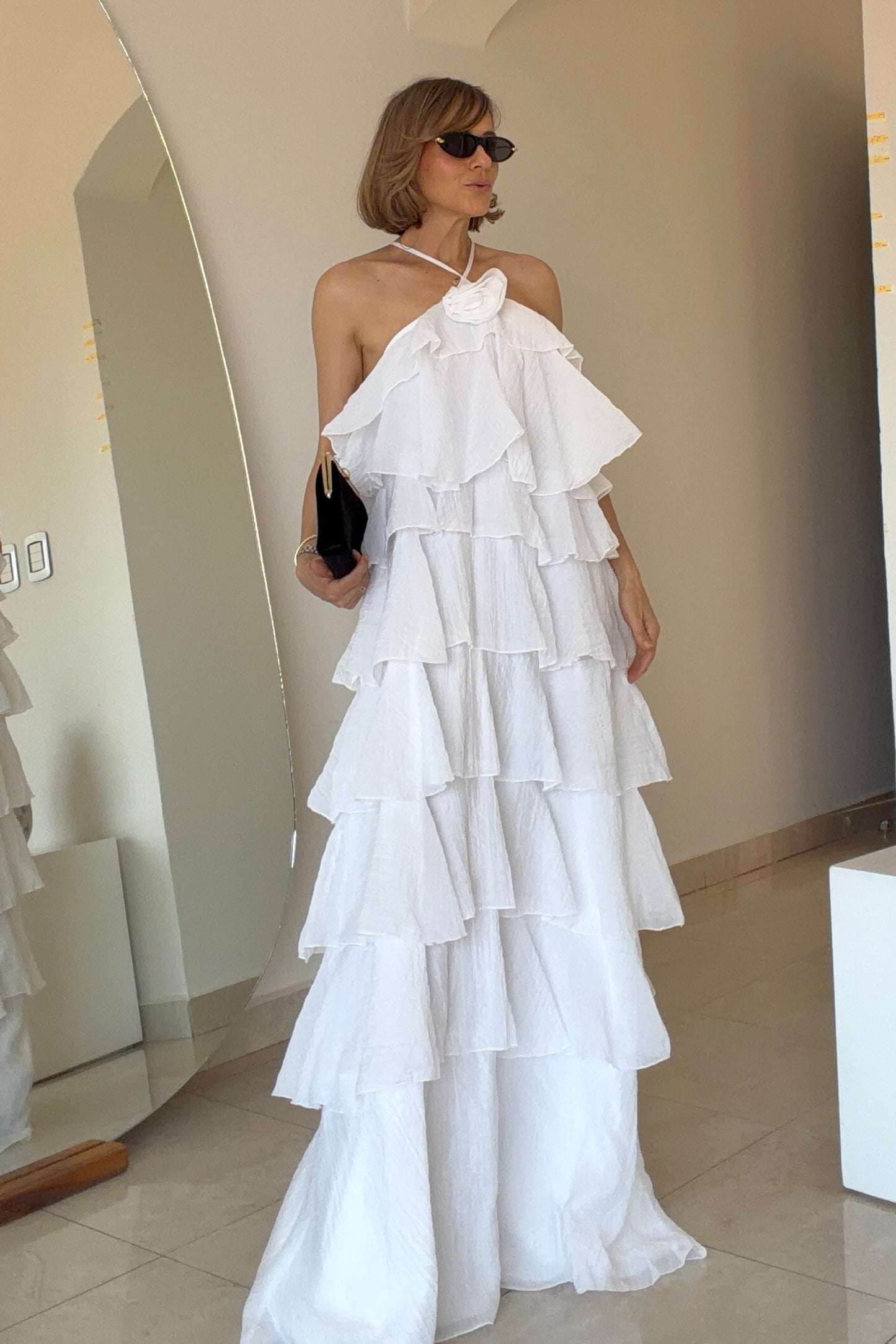 VESTIDO CAPAS & ROSA