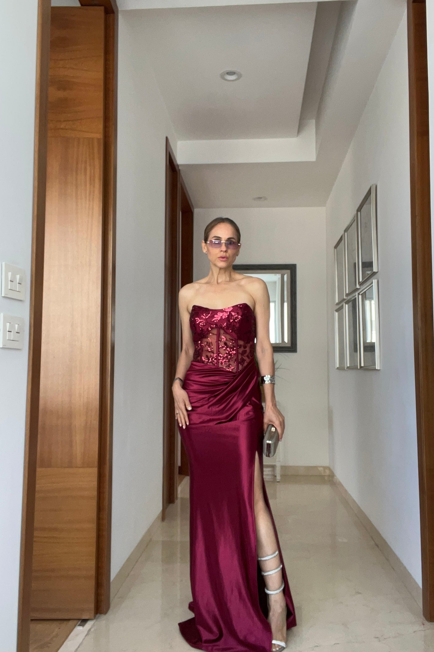 VESTIDO BUSTIER & LENTEJUELA