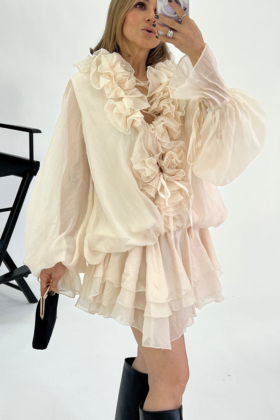 VESTIDO DETALLES ESCAROLAS