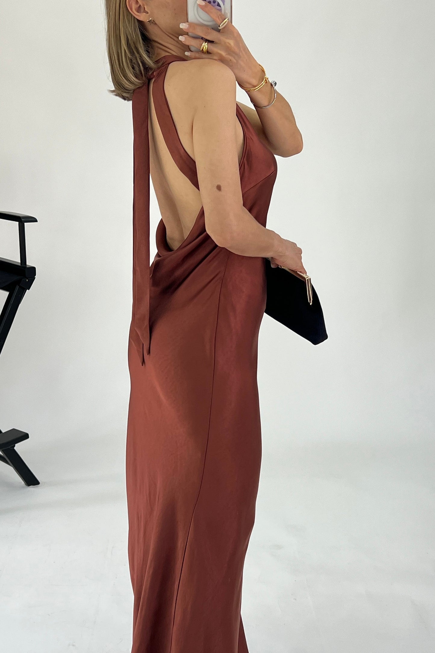 VESTIDO DRAPEADO ESPALDA