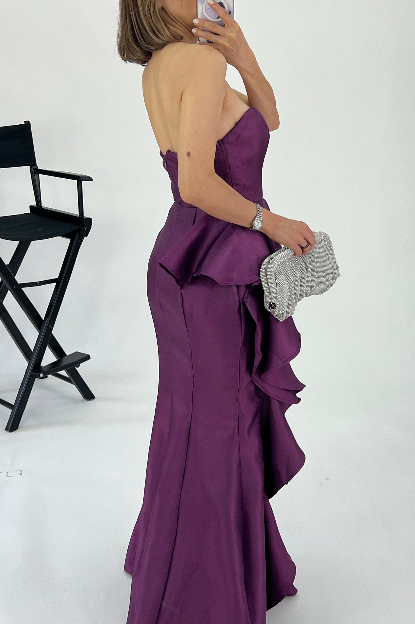 VESTIDO ASIMETRICO ESCAROLA