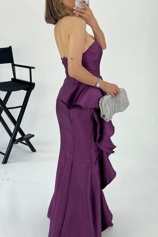 VESTIDO ASIMETRICO ESCAROLA