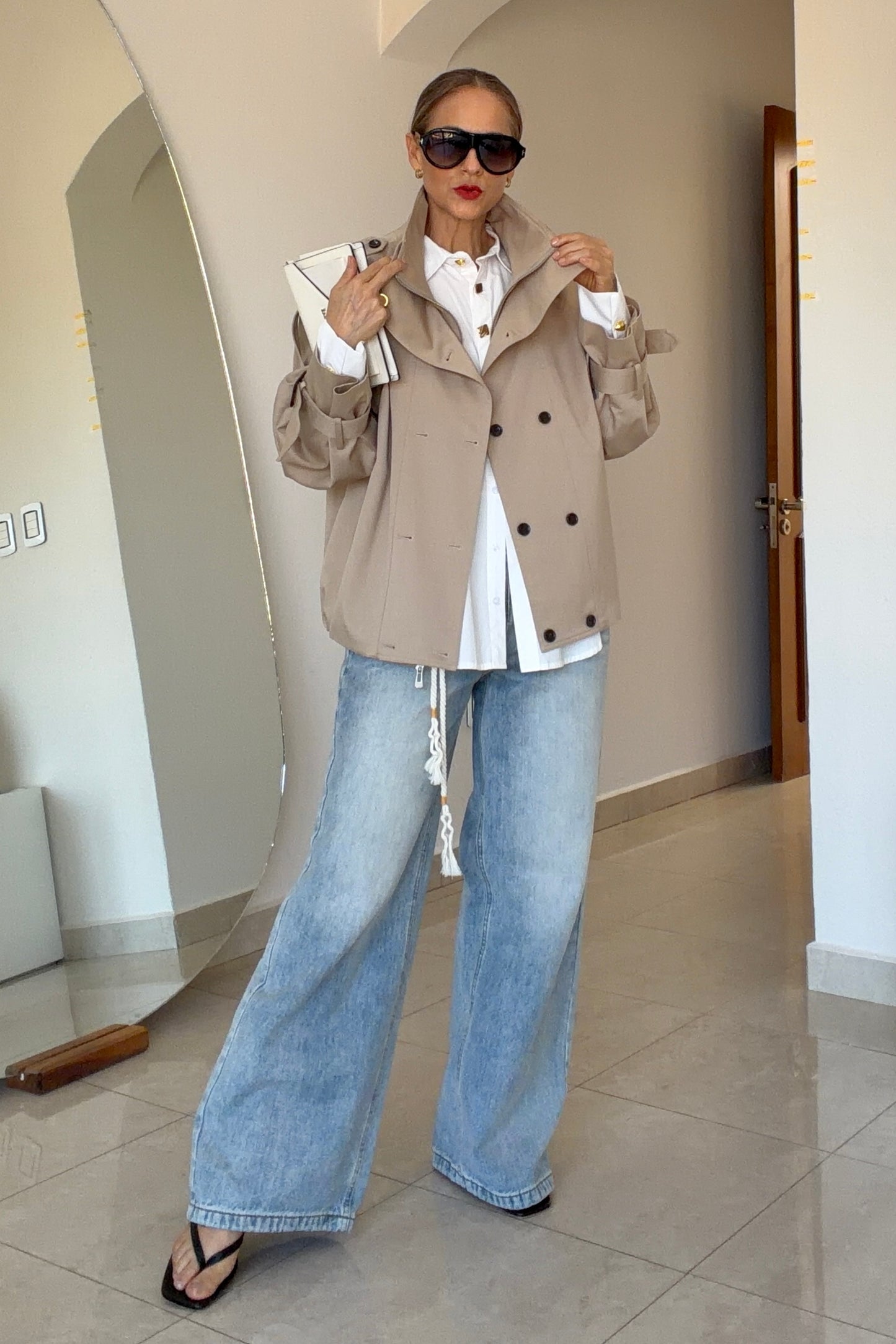 DOUBLE TRENCH COAT