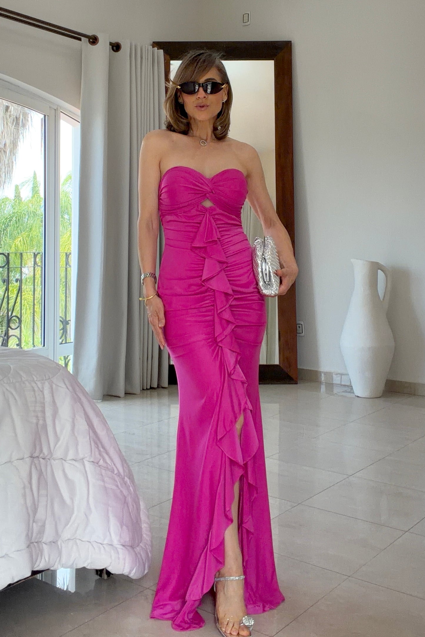 VESTIDO ESCAROLA STRAPLESS