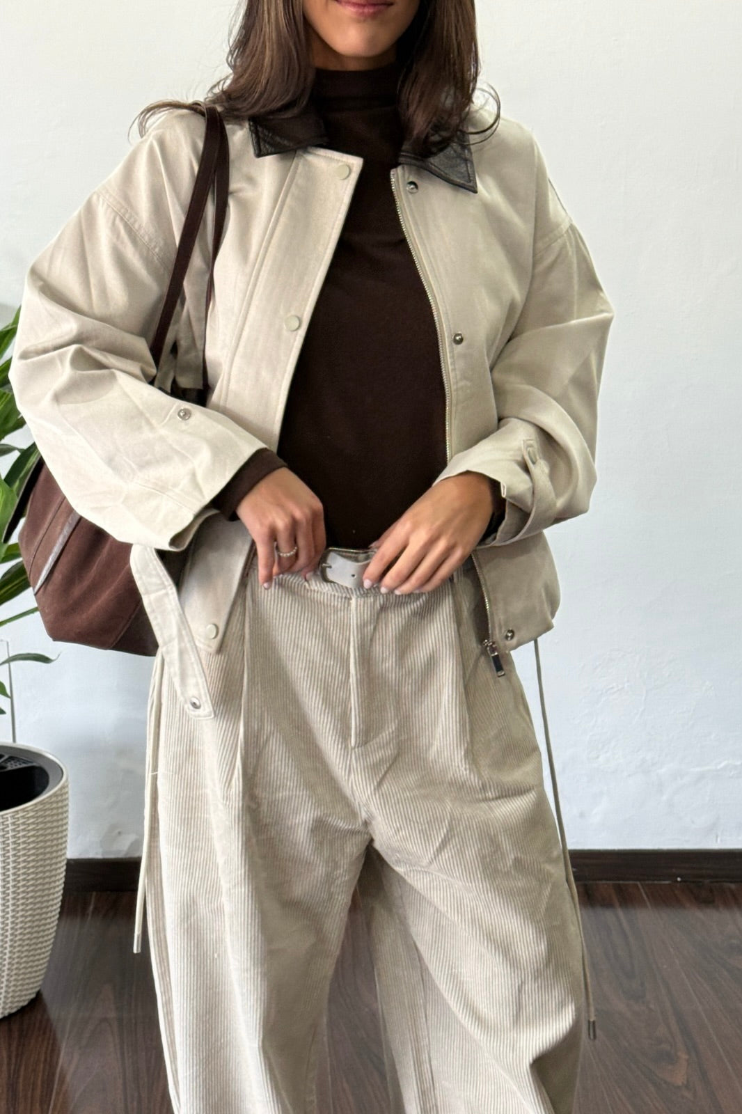 CHAQUETA SOLAPA TIPO PIEL