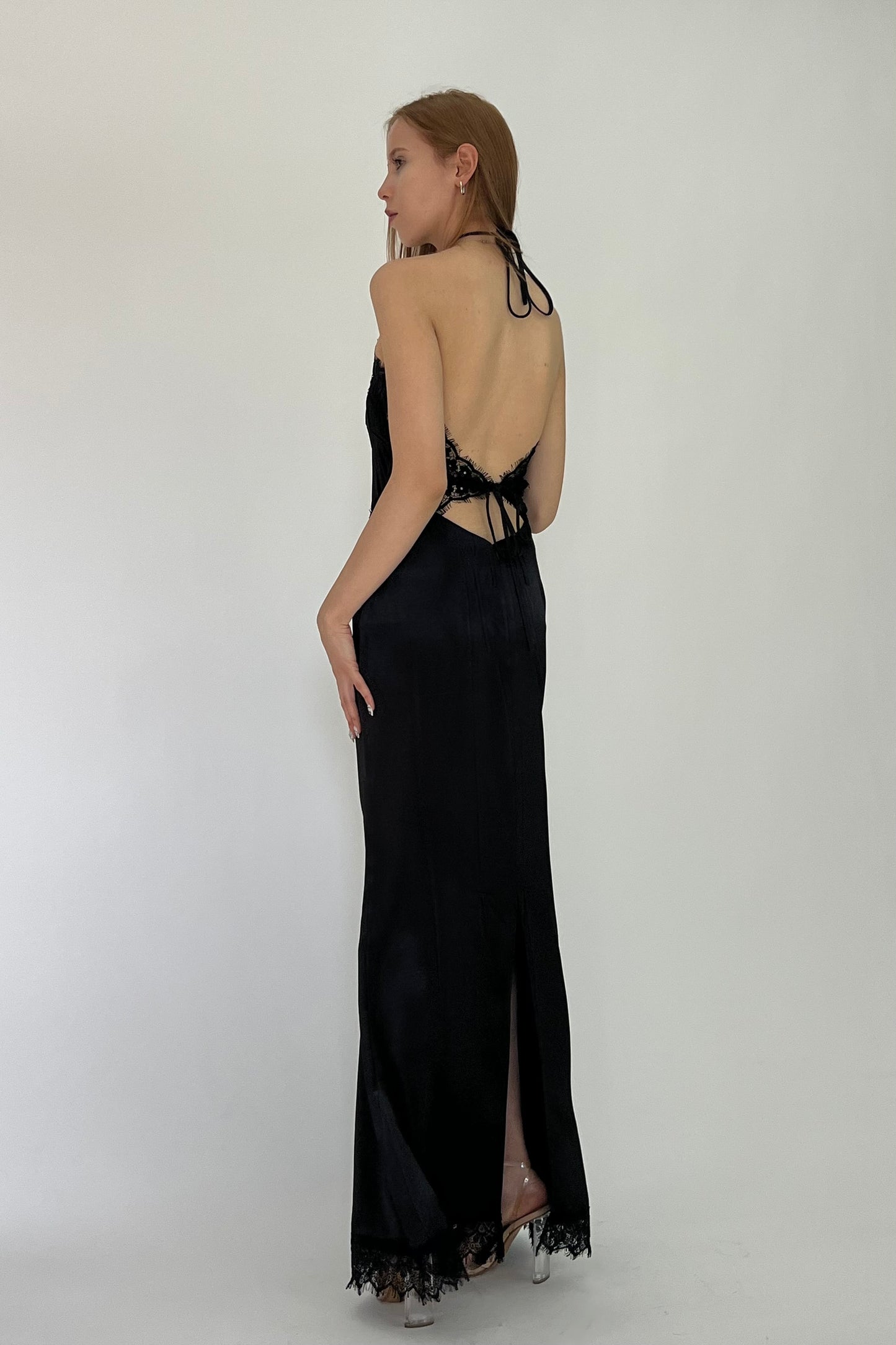 VESTIDO SATIN & ENCAJE