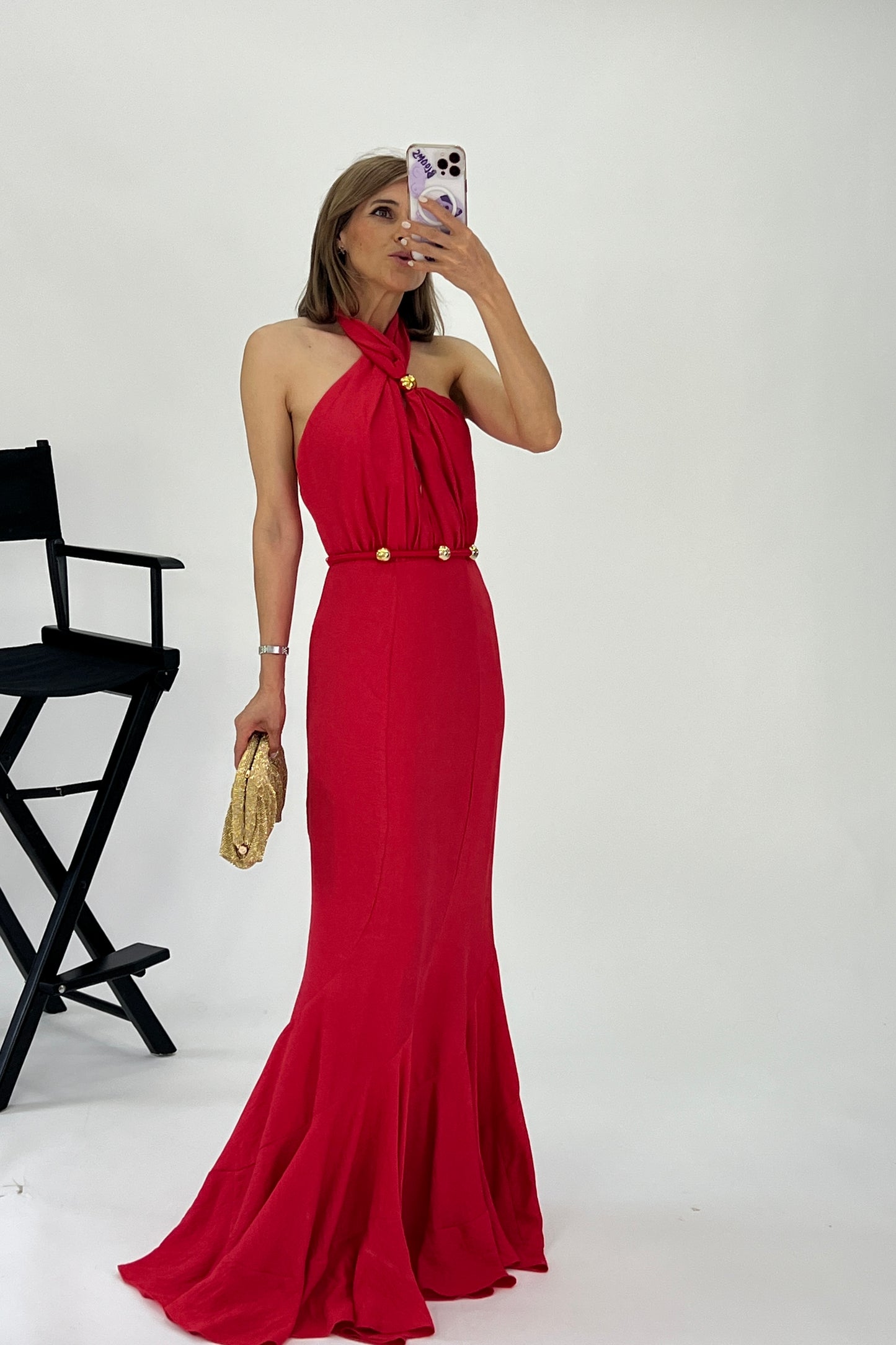 VESTIDO ESFERAS DORADAS
