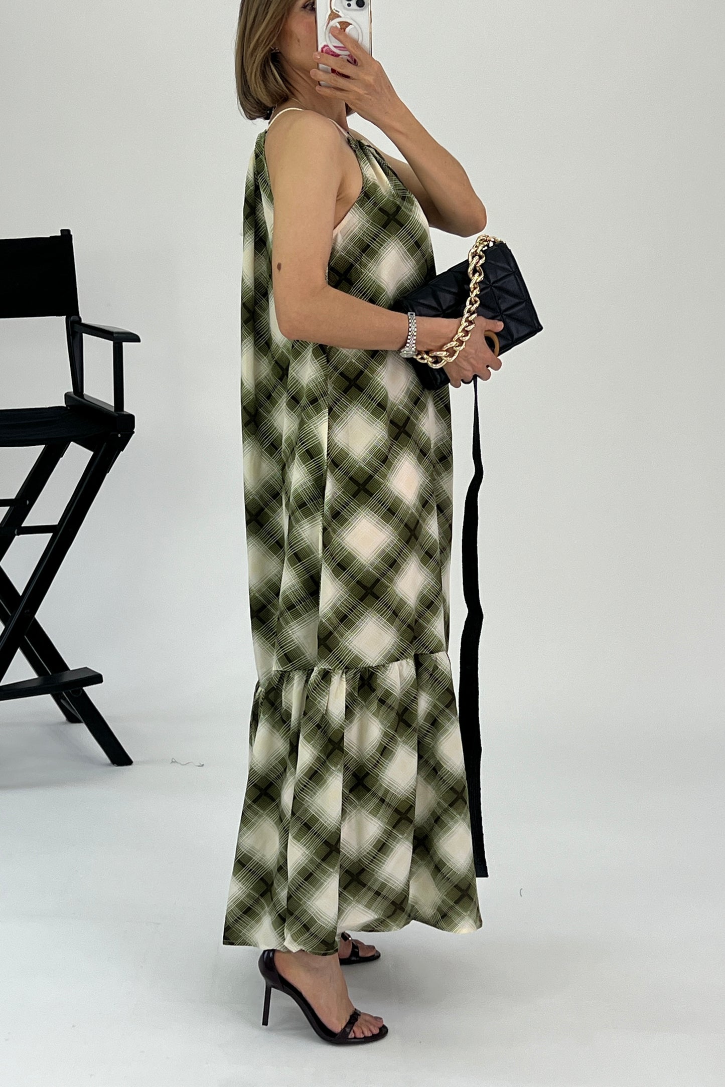 VESTIDO CUADROS HALTER