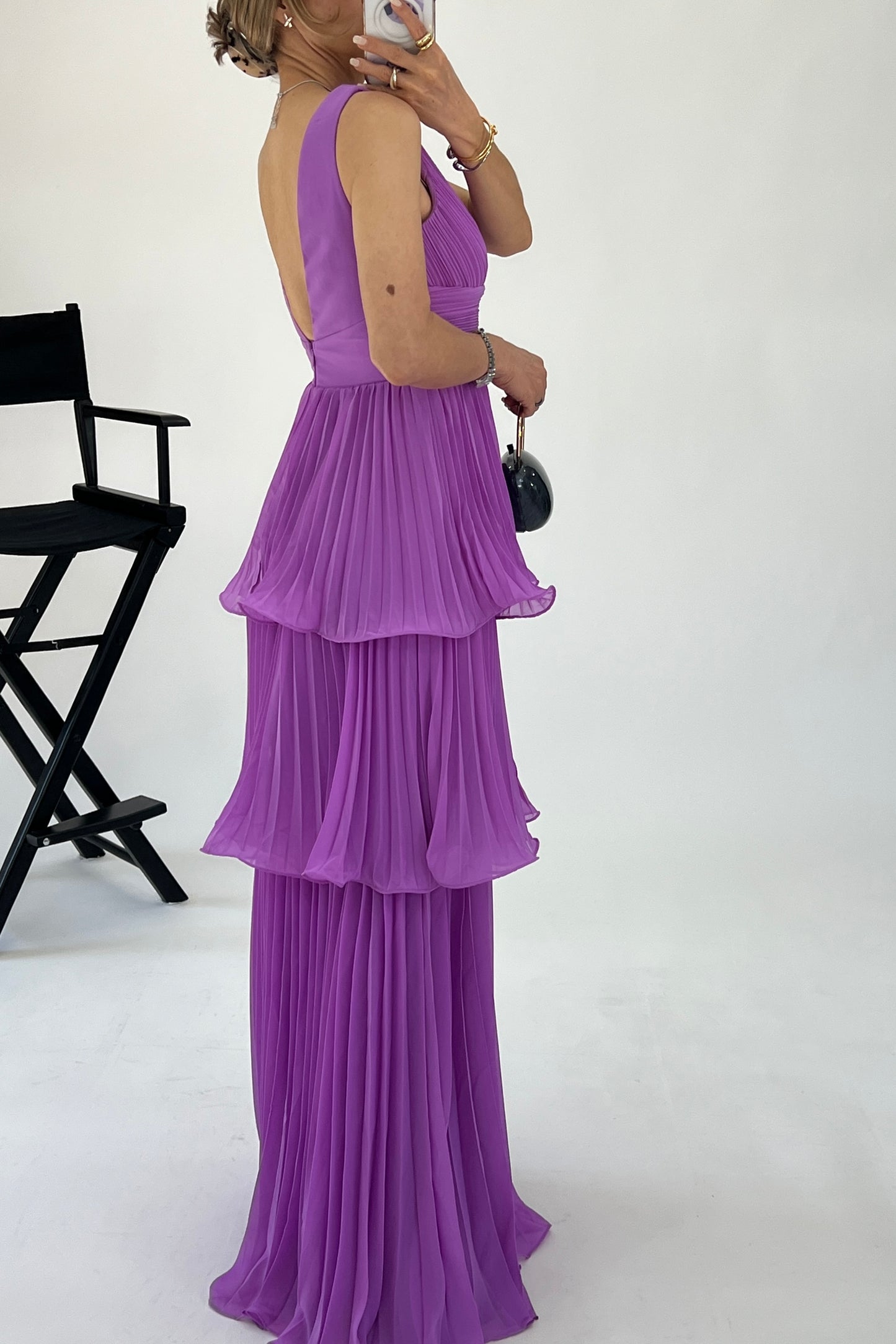 VESTIDO CAPAS PLISADAS