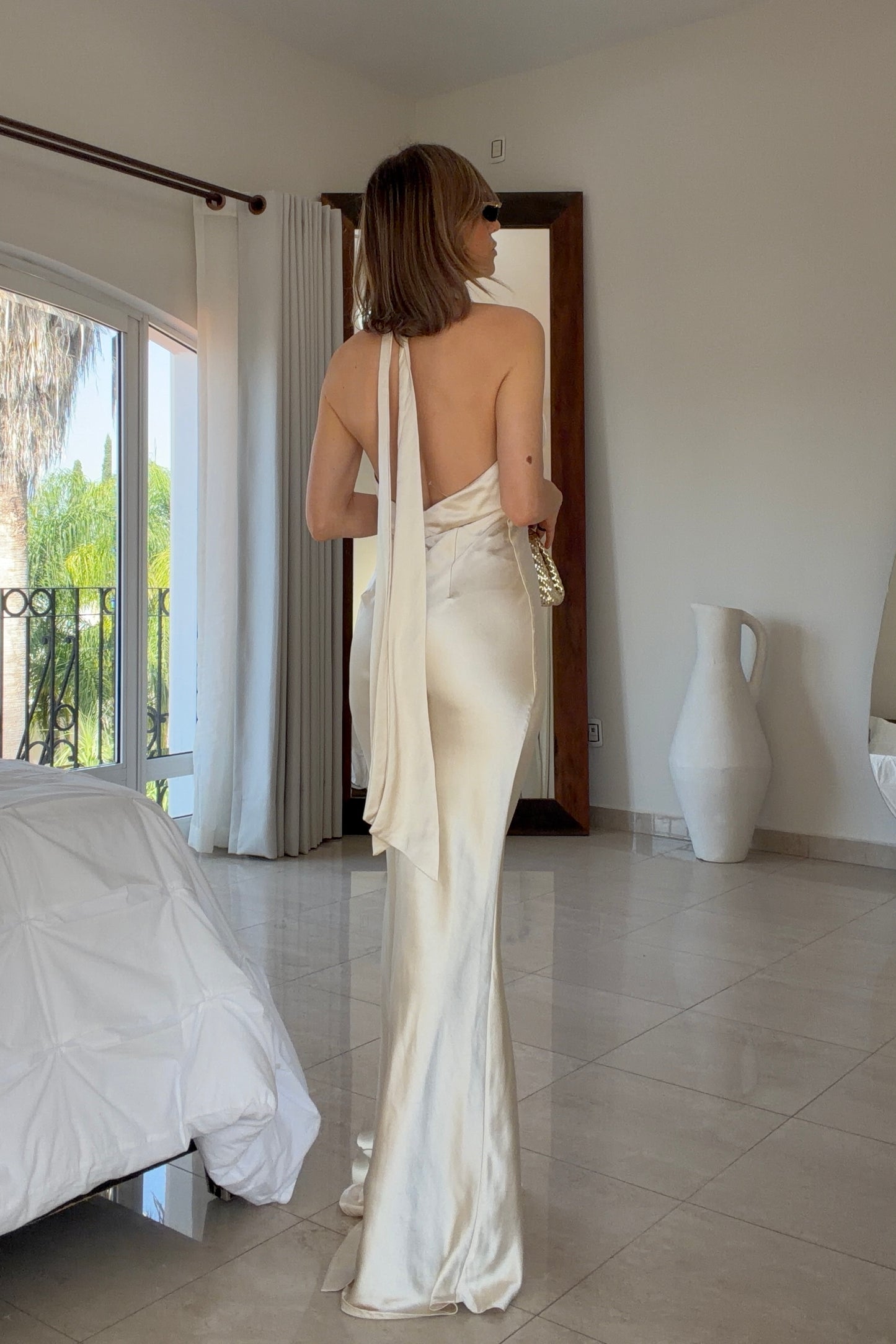 VESTIDO ESCOTE PLISADO