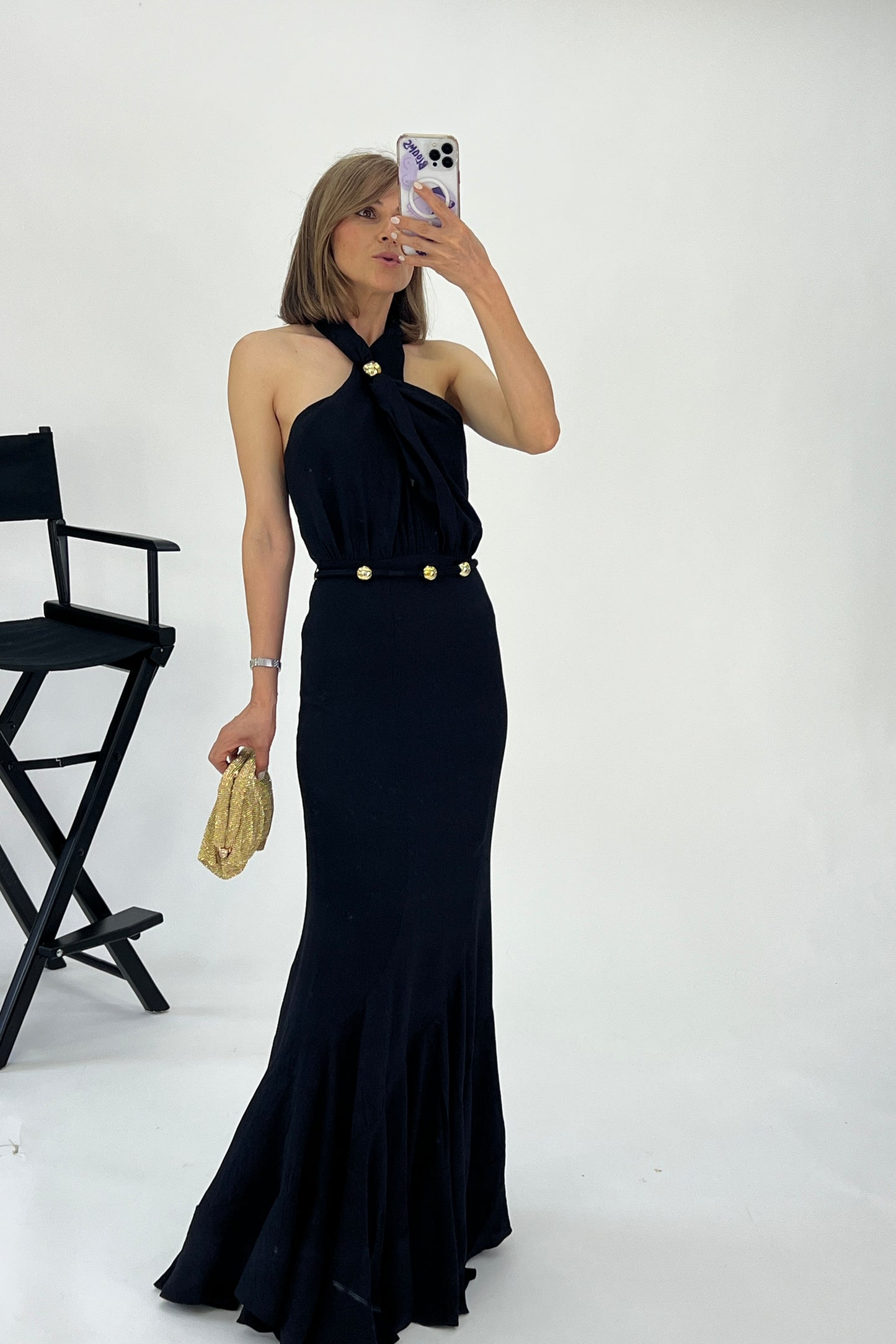 VESTIDO ESFERAS DORADAS