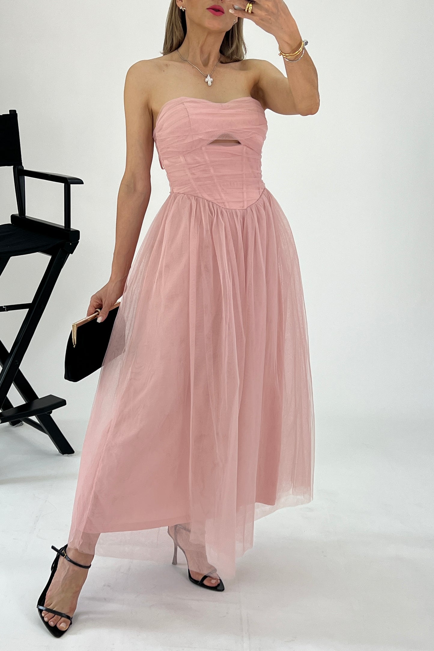 VESTIDO TUL STRAPLESS