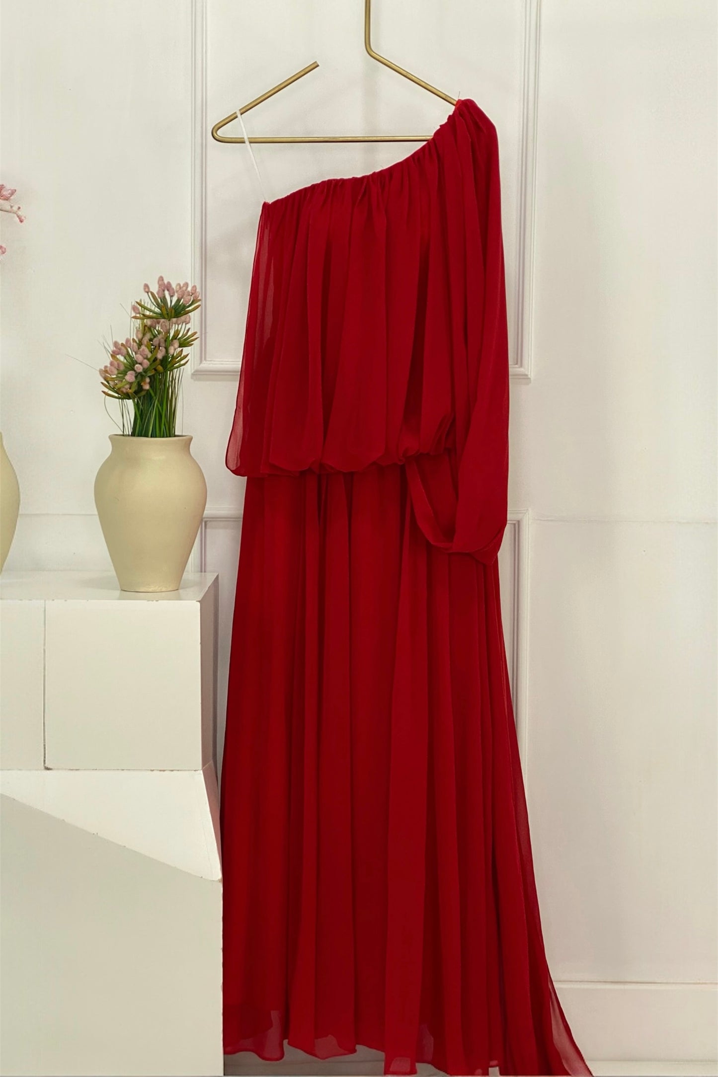 VESTIDO HOMBRO ASIMETRICO