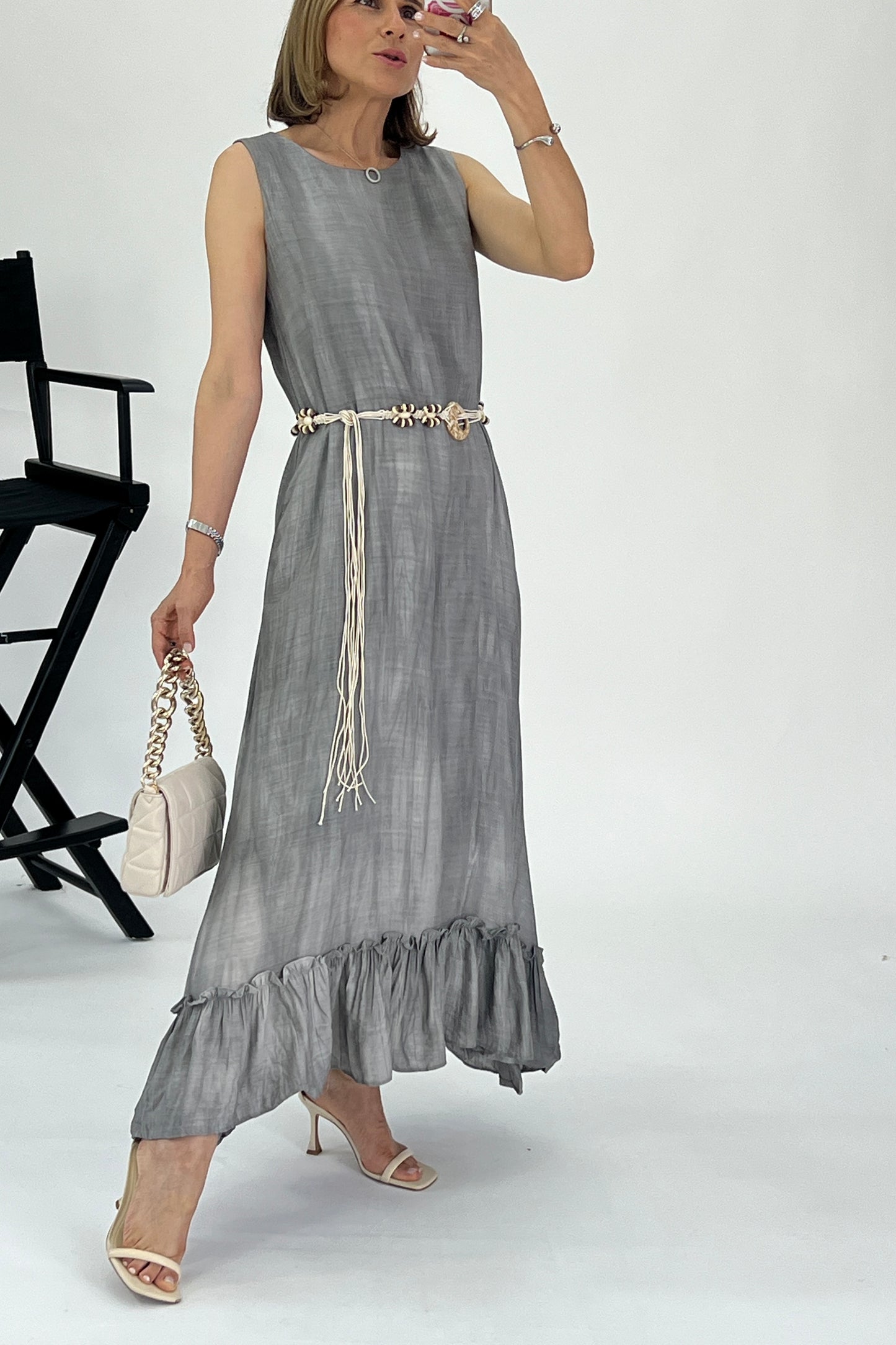 VESTIDO CINTO RUSTICO