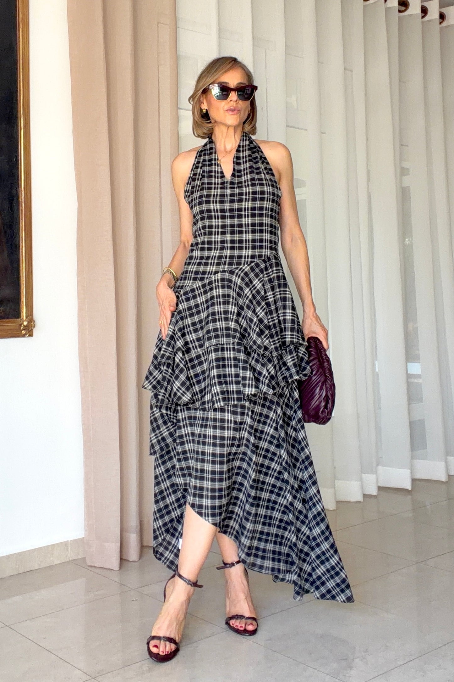 VESTIDO CUADROS IRREGULAR