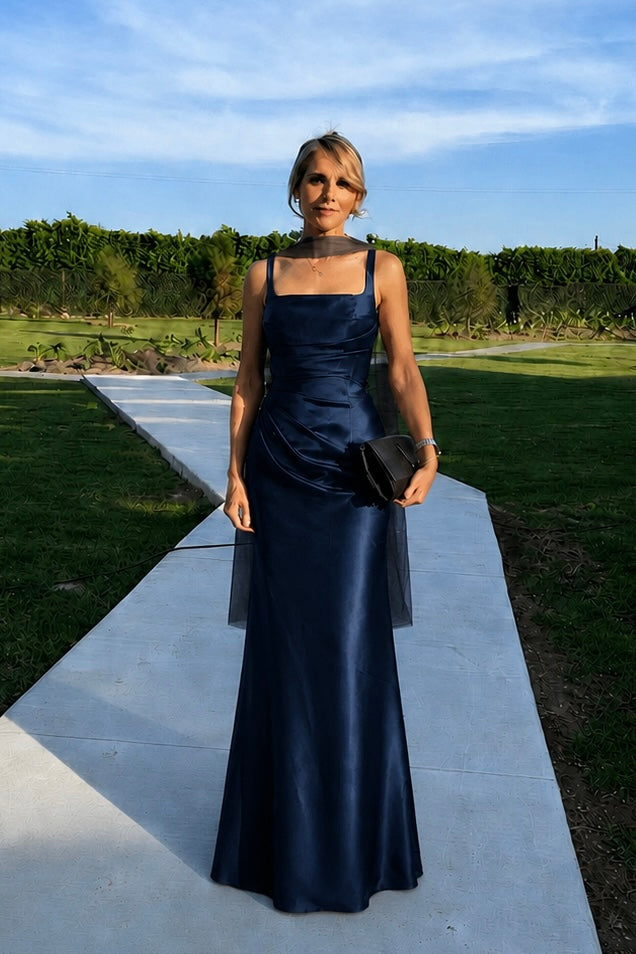 VESTIDO SATIN & DRAPEADO