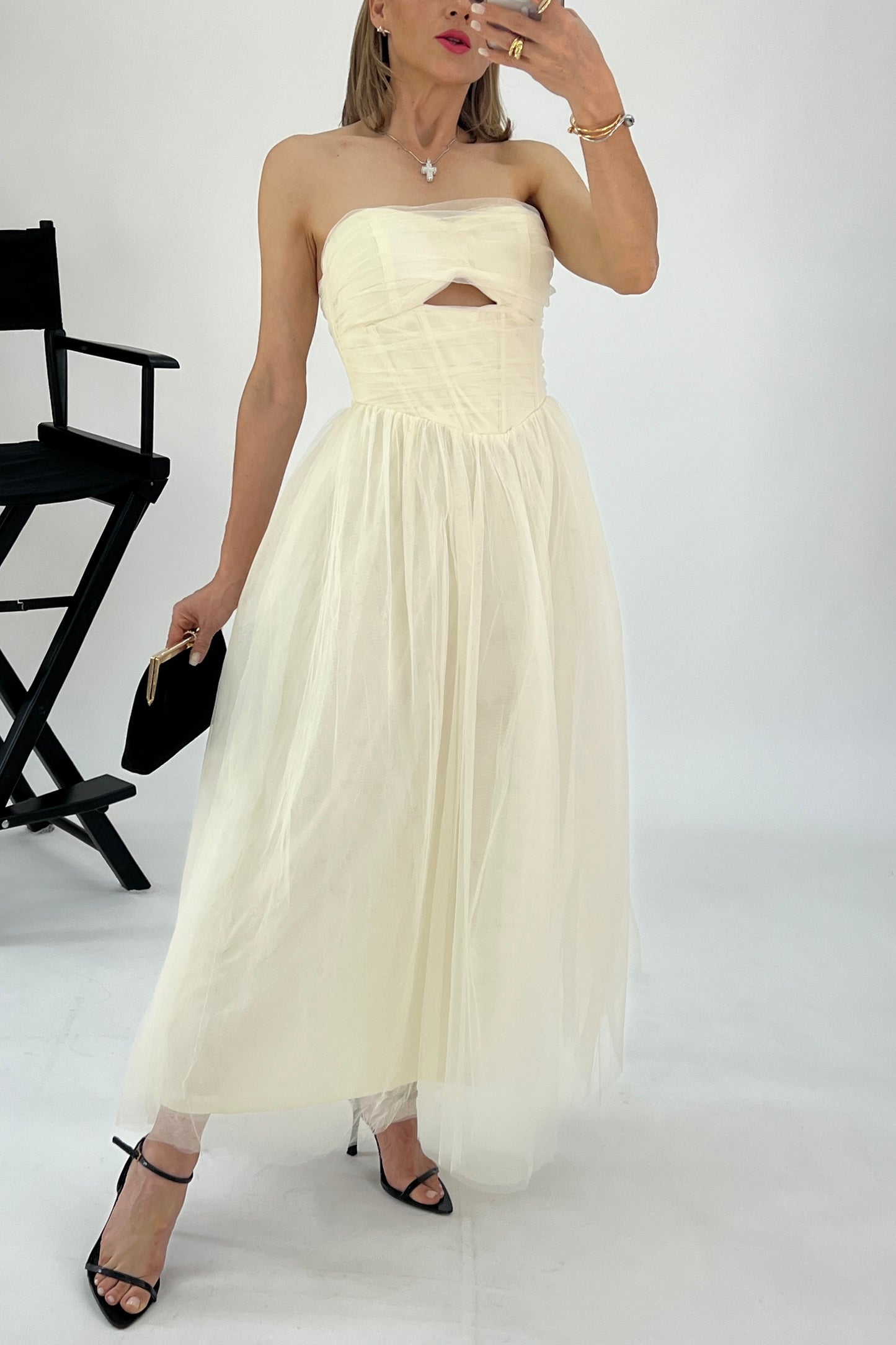 VESTIDO TUL STRAPLESS