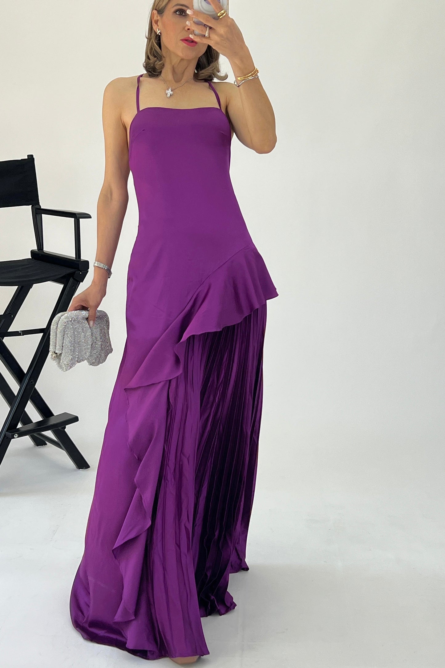 VESTIDO ASIMETRICO PLISADO