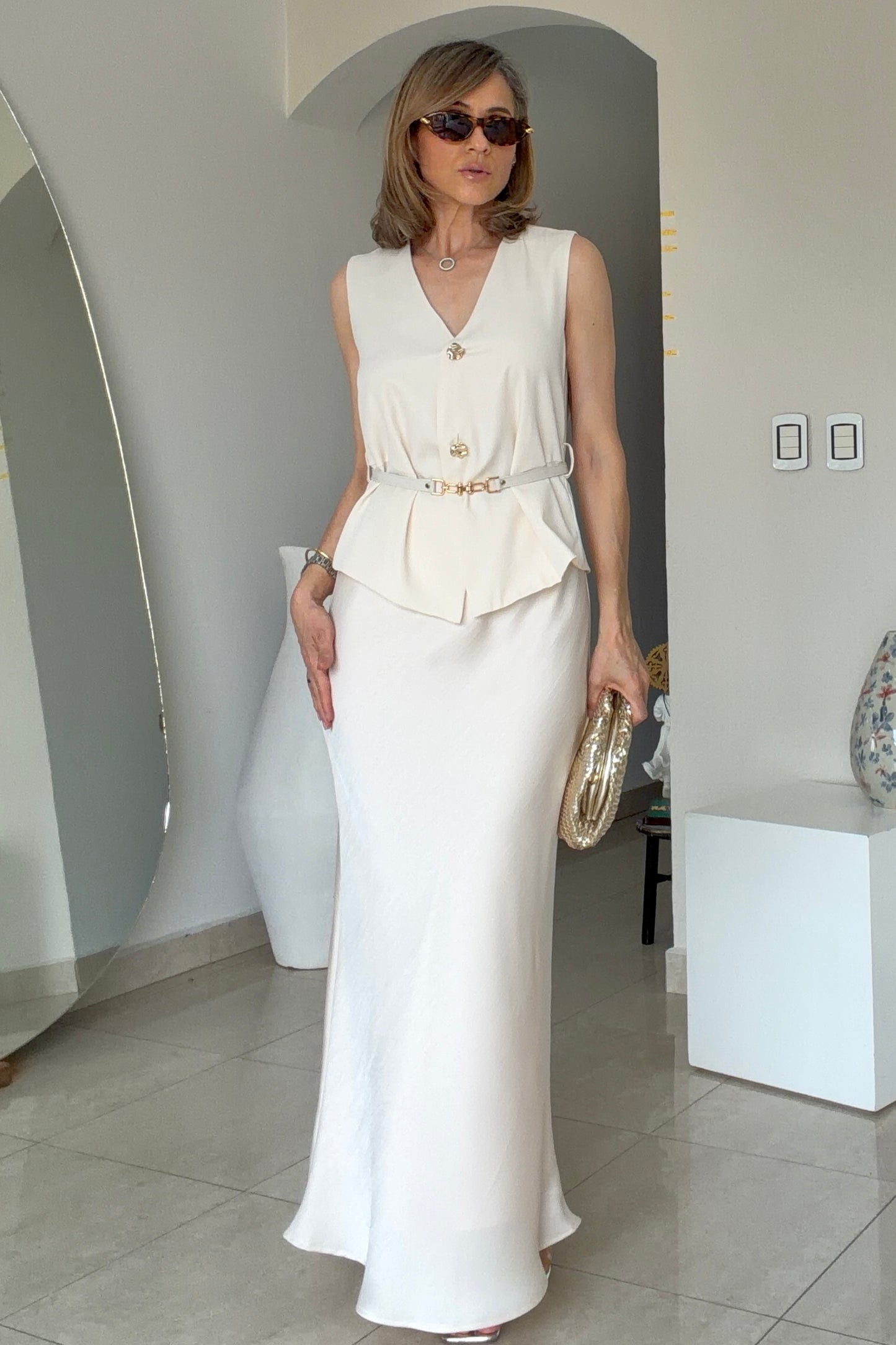 VESTIDO SATIN & CINTO