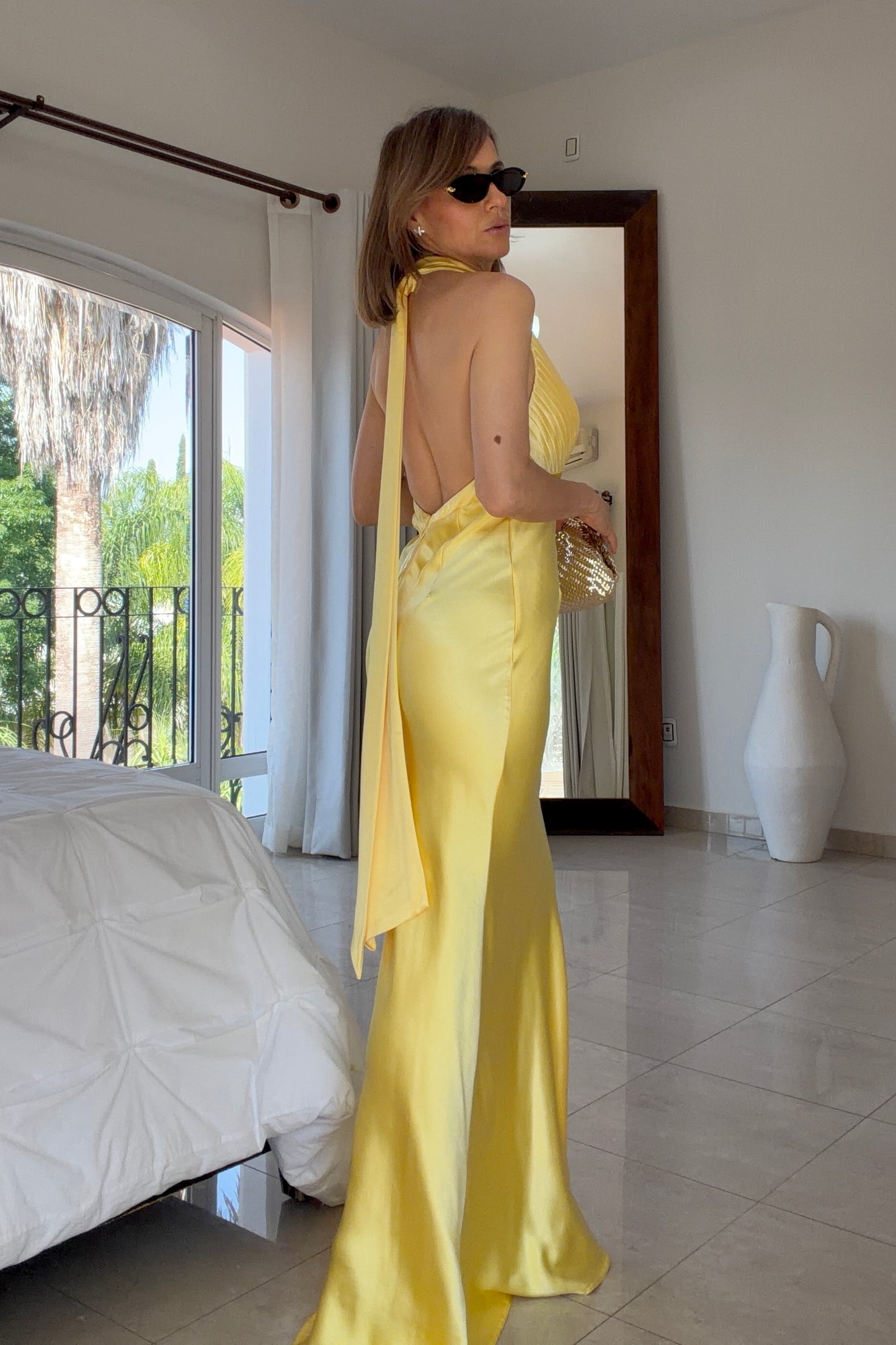 VESTIDO ESCOTE PLISADO