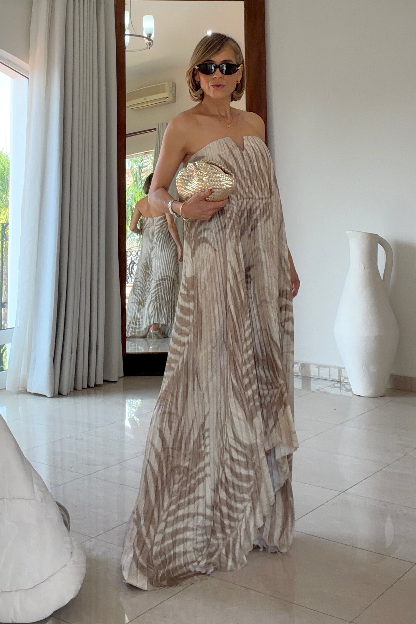 VESTIDO HOJAS & PLISADO
