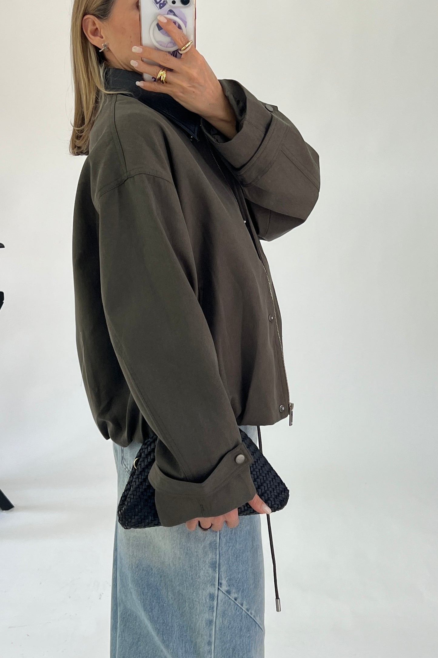 CHAQUETA SOLAPA TIPO PIEL