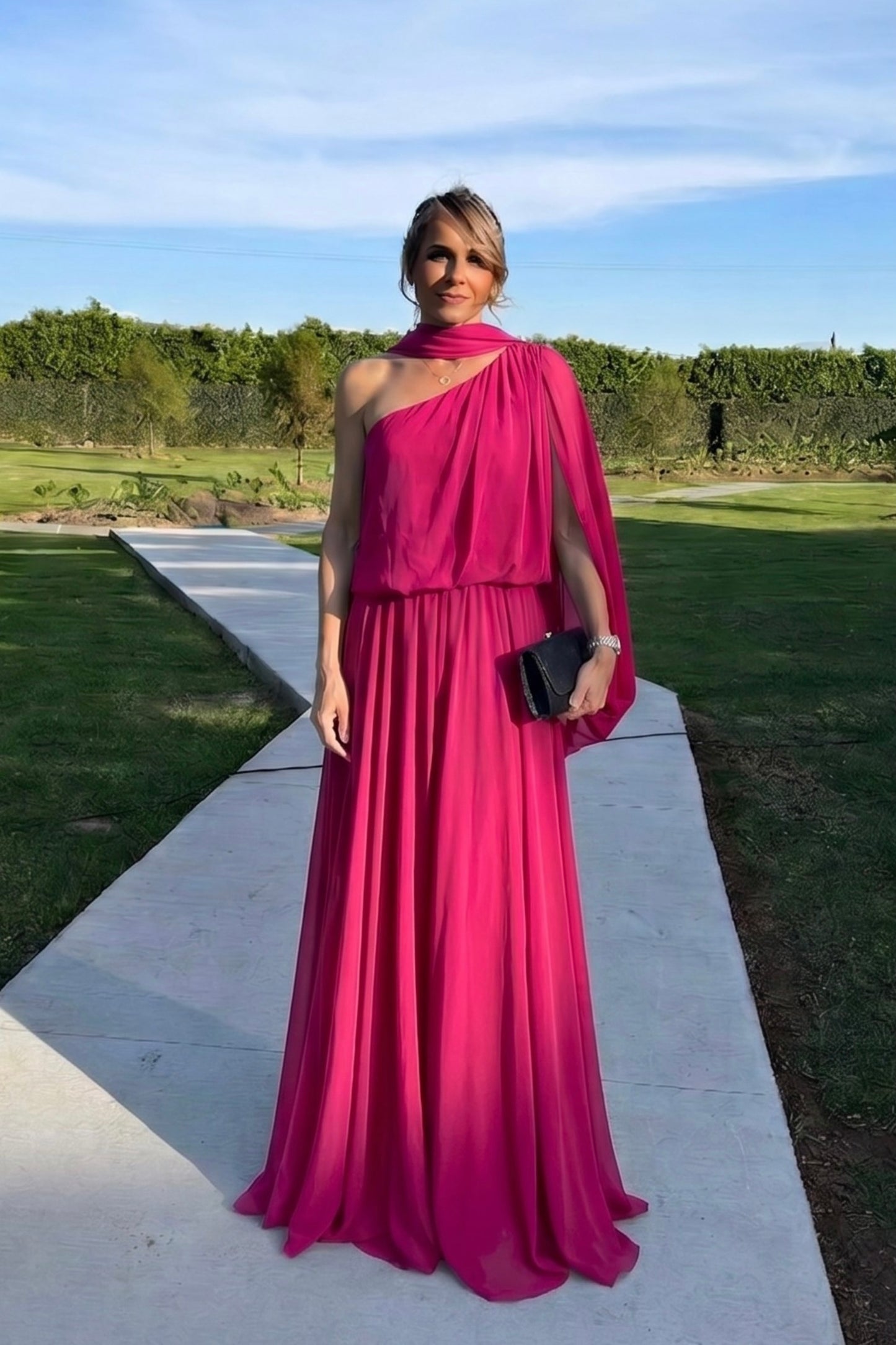 VESTIDO HOMBRO ASIMETRICO