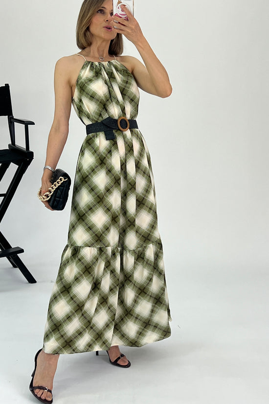 VESTIDO CUADROS HALTER