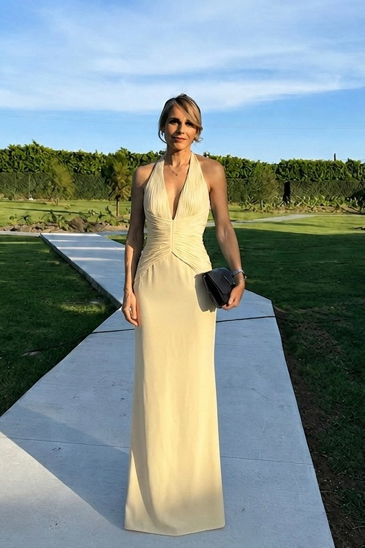 VESTIDO SATIN & PLISADO