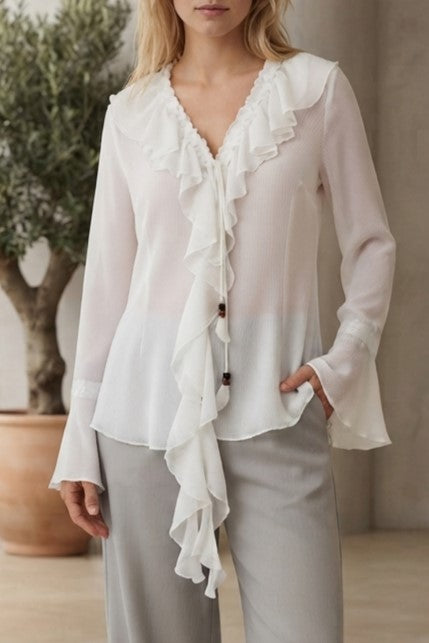 BLUSA ESCAROLA & TRANSPARENCIA