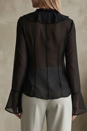 BLUSA ESCAROLA & TRANSPARENCIA
