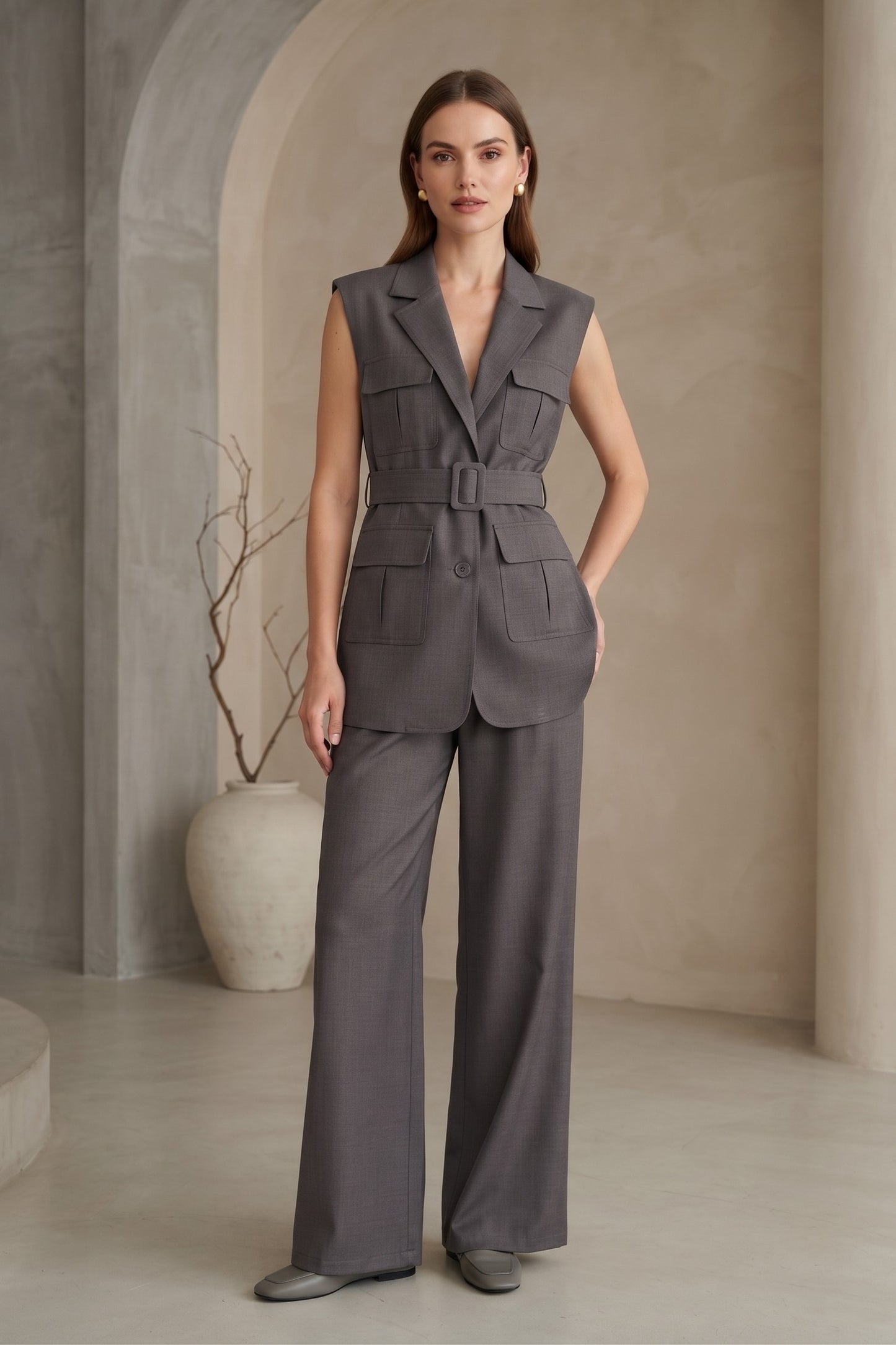 VEST SET UNICOLOR