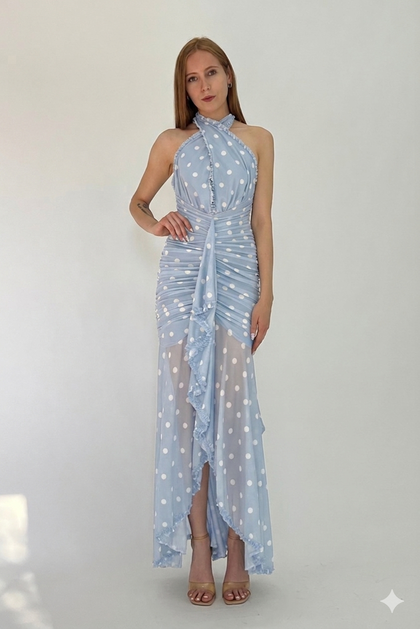 VESTIDO ESCAROLA & POLKA DOTS