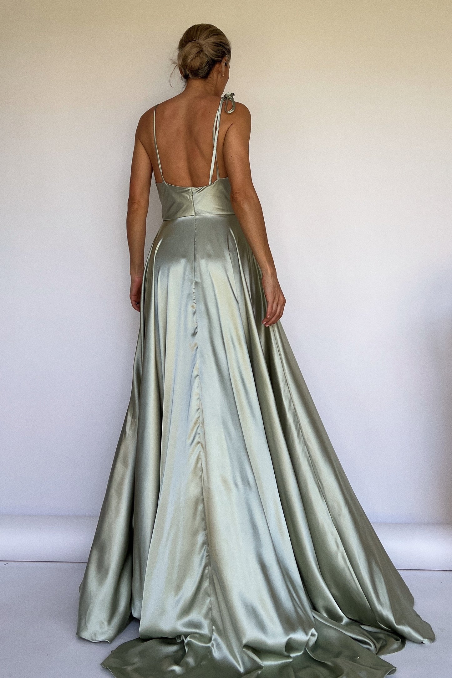 SOLID SATIN DRESS