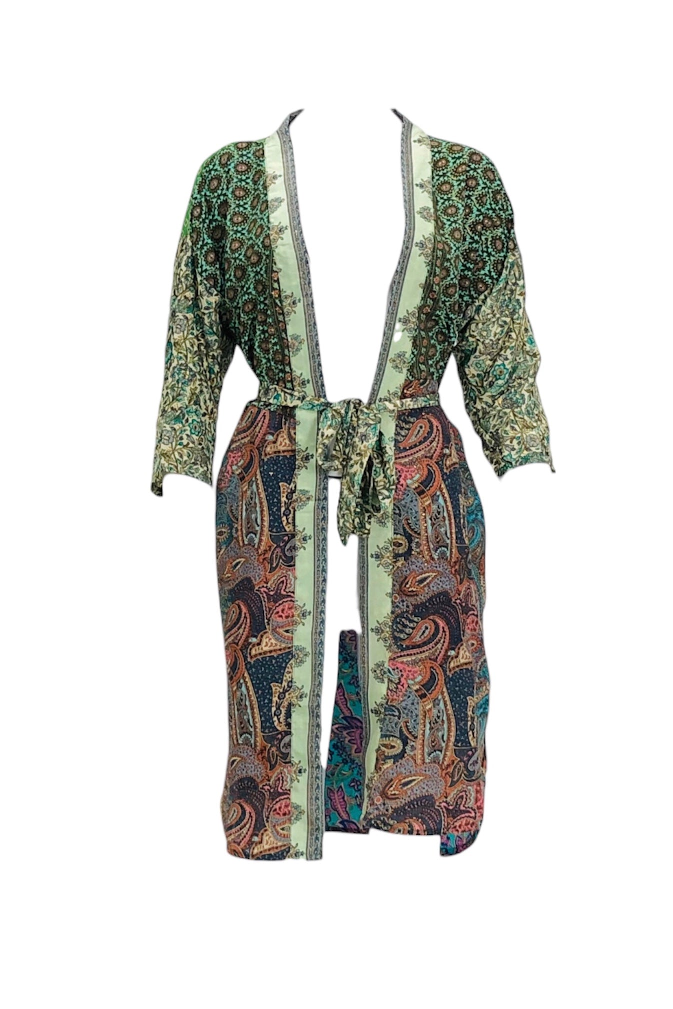 GREEN/PURPLE BOHO KIMONO