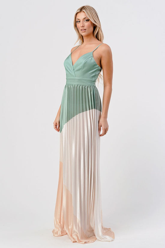 Load image into Gallery viewer, SATIN PLEATED DRESS
