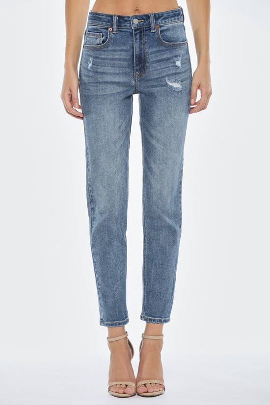 HIGH-WAISTED STRAIGHT JEANS