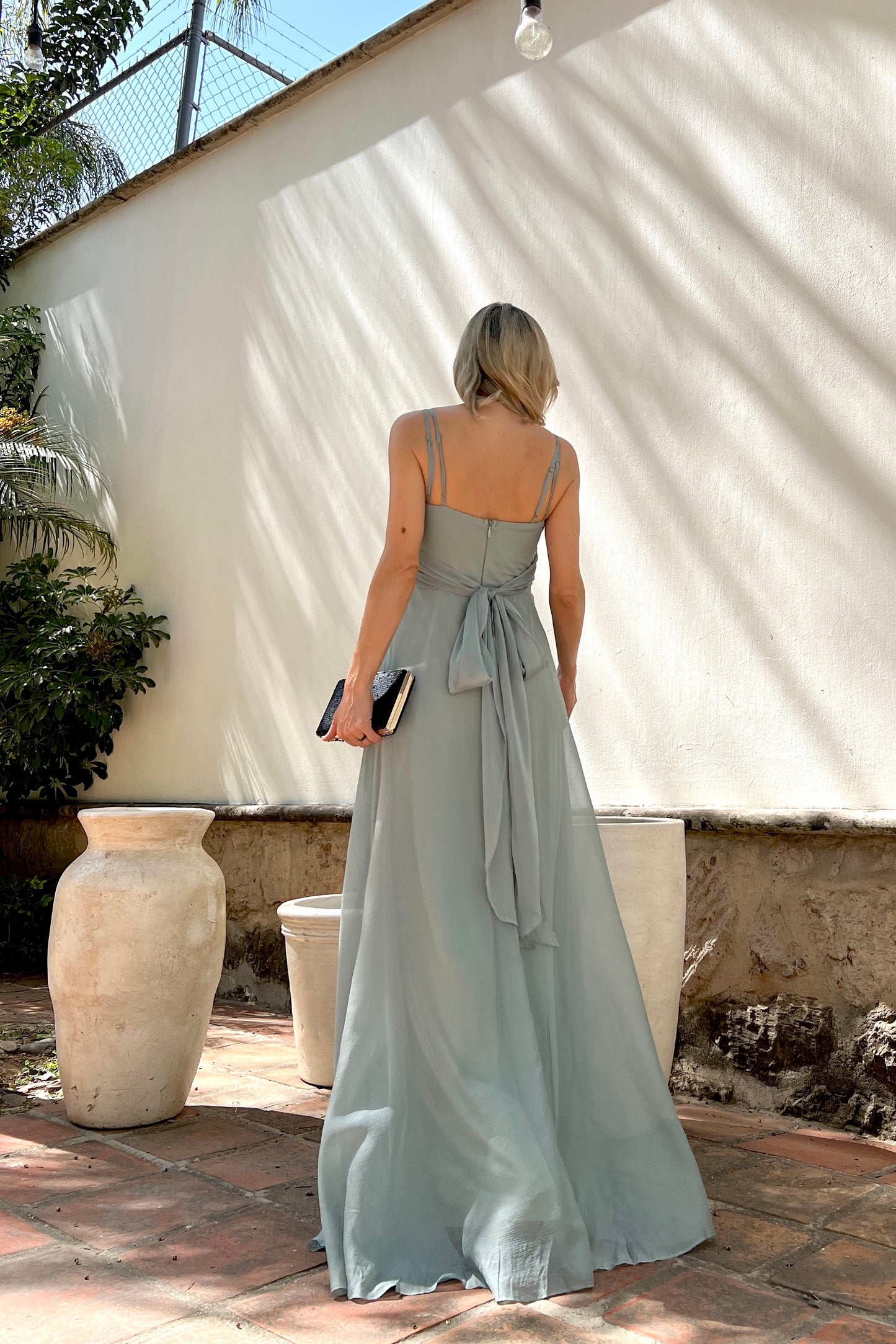 DRESS WITH BOW BACK